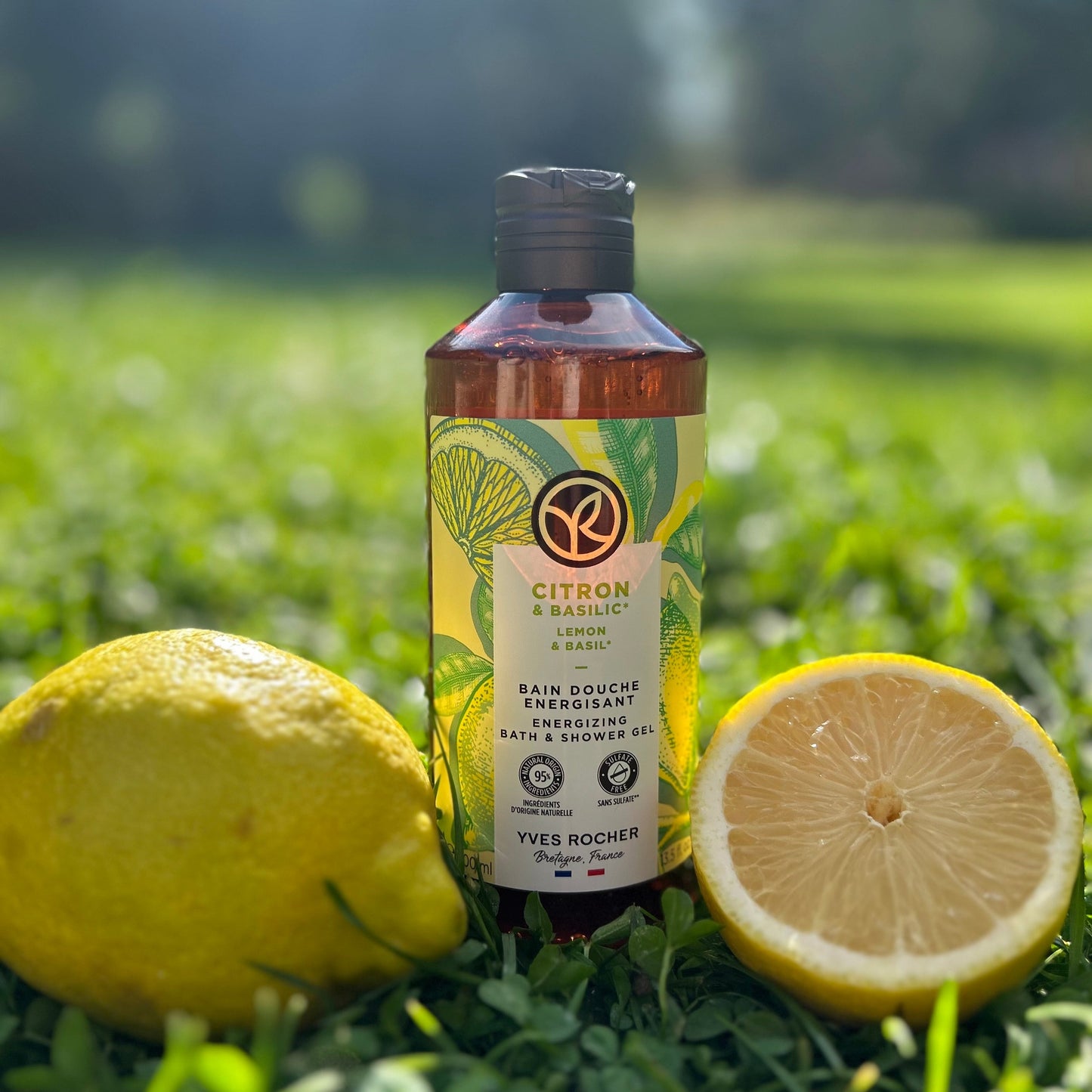 BAIN DE NATURE dušas gēls ar citrona un bazilika ekstraktiem, 400ml