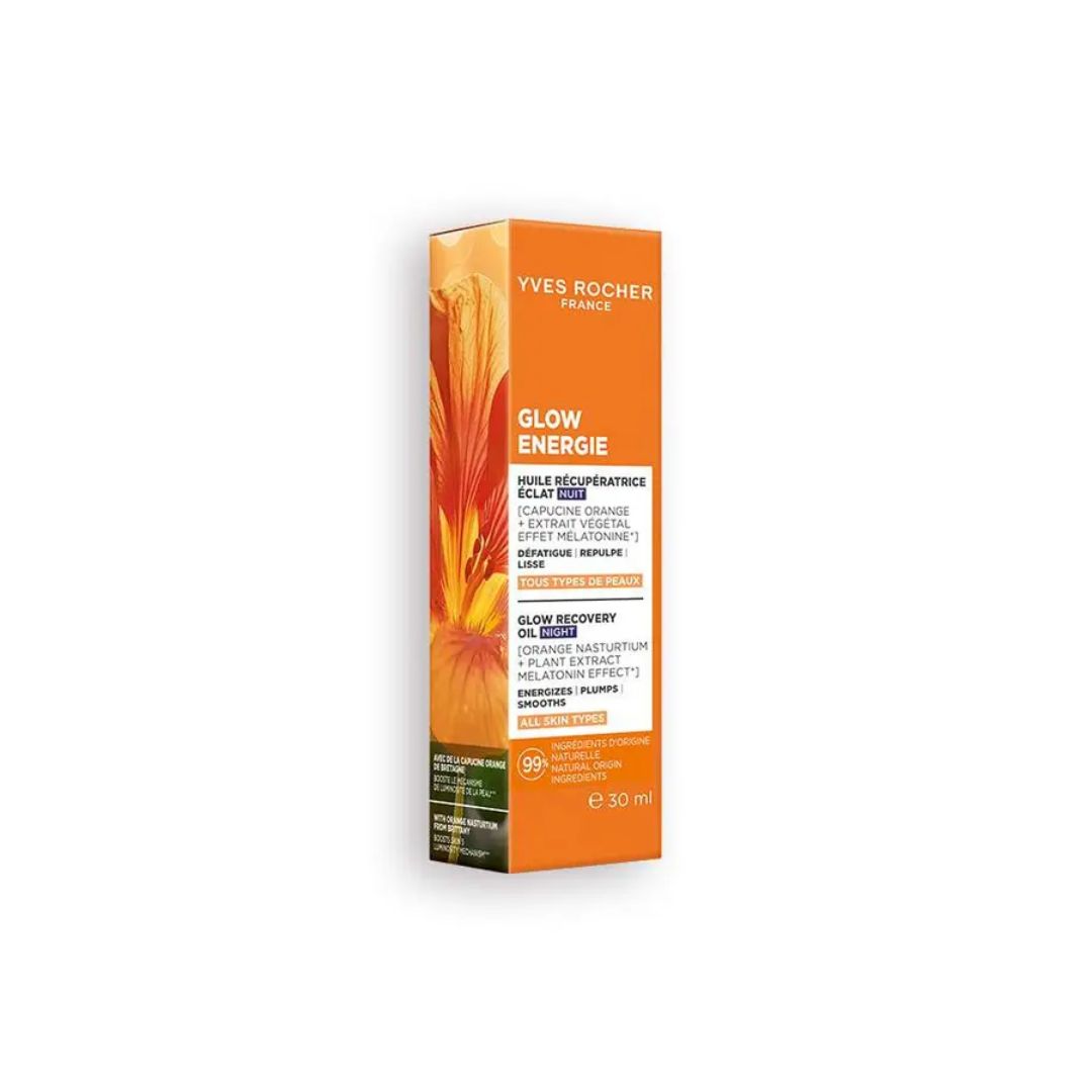 GLOW ENERGIE mirdzumu aktivizējoša nakts eļļa ar C vitamīnu, 30 ml