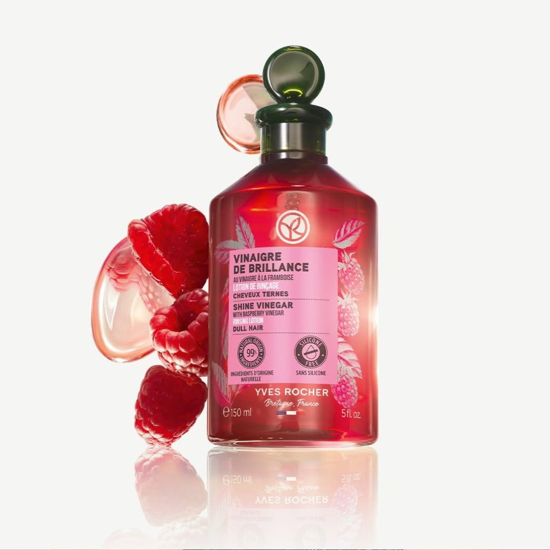SHINE maigs matu etiķis spīdumam ar dabīgu aveņu ekstraktu, 150ml