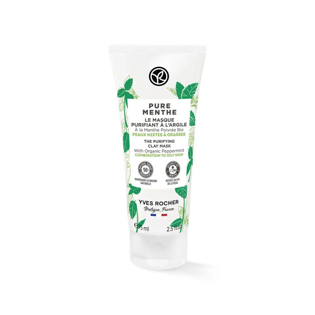 PURE MENTHE attīroša māla maska ar organisku piparmētras ekstraktu, 75ml