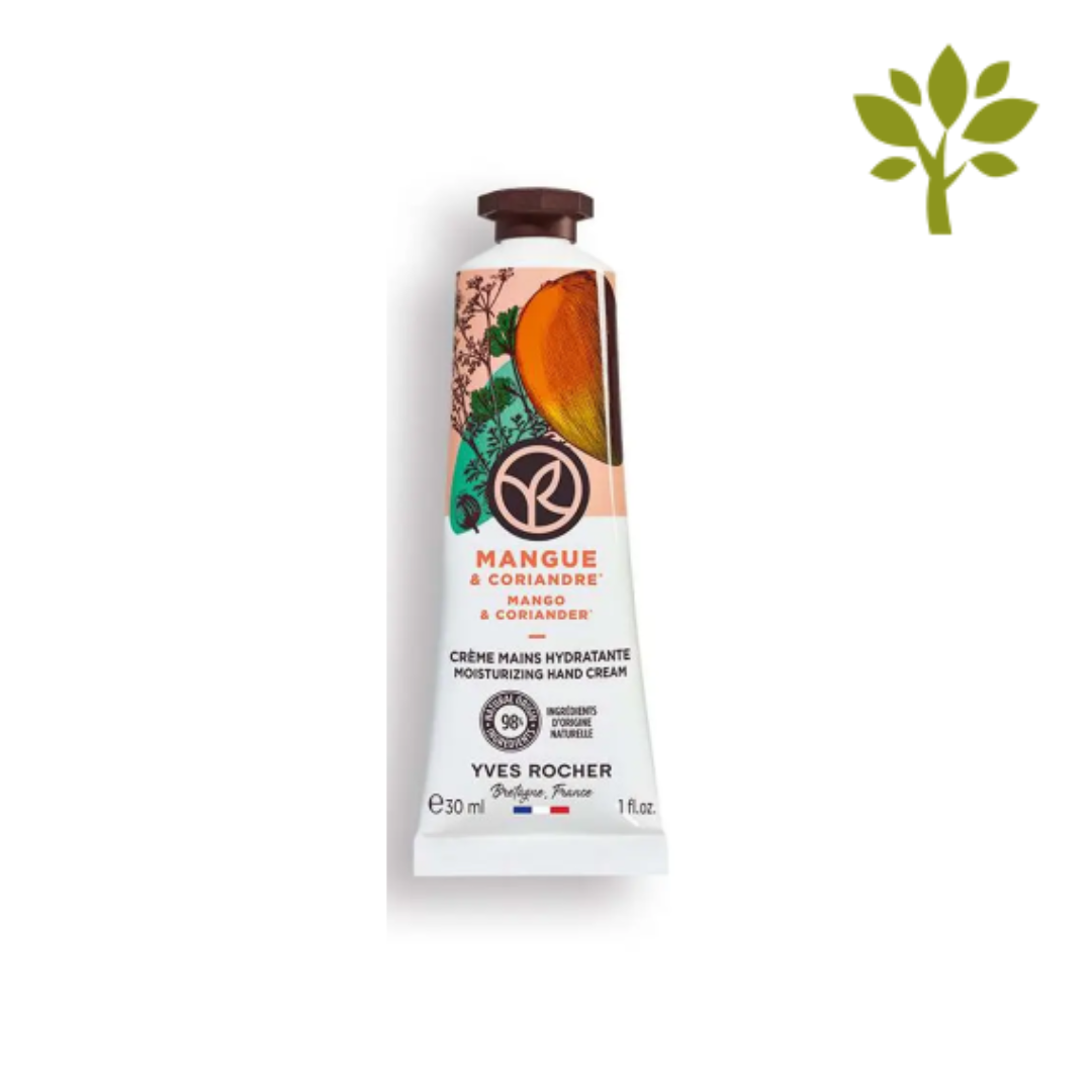 BAIN DE NATURE mitrinošs roku krēms ar dabīgu mango un koriandra ekstraktiem, 30ml