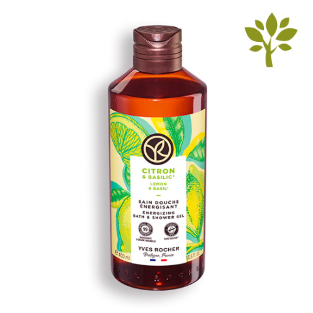 BAIN DE NATURE dušas gēls ar citrona un bazilika ekstraktiem, 400ml