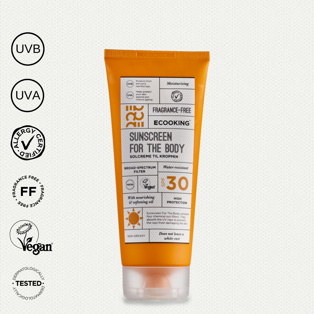 ECOOKING HIPOALERĢISKS SAULES AIZSARGLĪDZEKLIS ĶERMENIM AR SPF 30 ar dabīgu E vitamīnu, 200ML