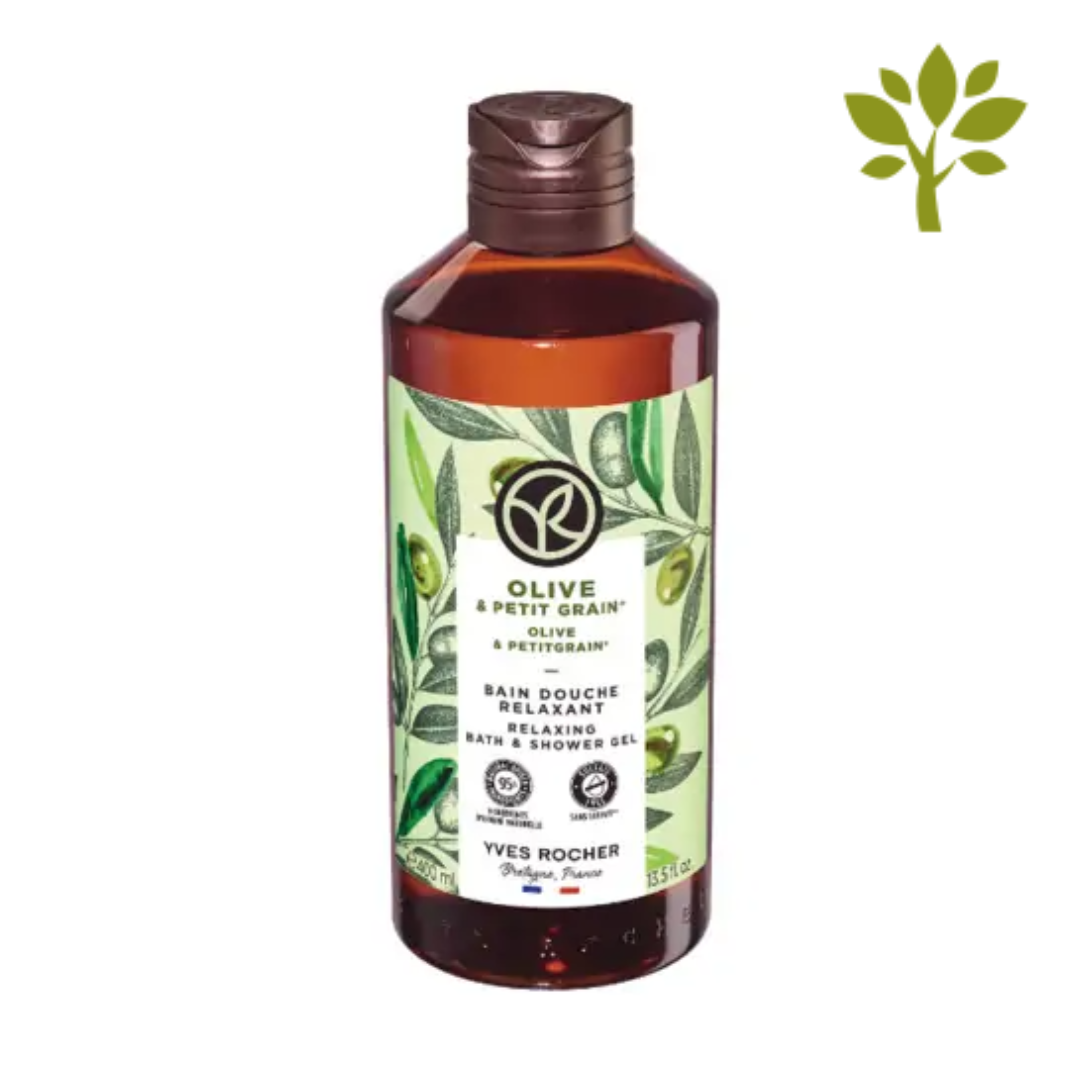 BAIN DE NATURE dušas gēls ar dabīgu petitgreina eļļu un olīvu ekstraktu, 400ml