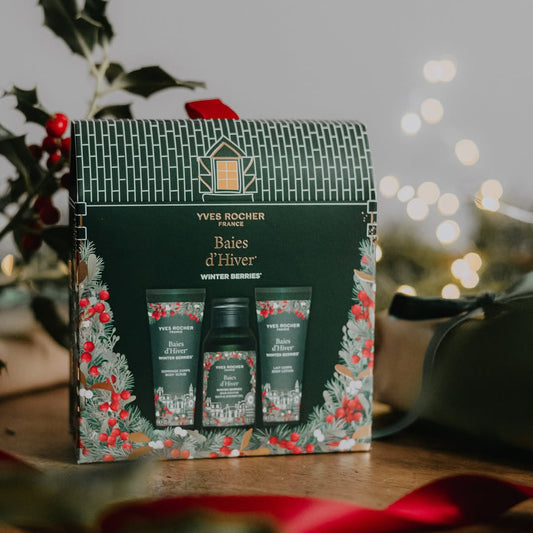 ZIEMAS OGAS dāvanu komplekts ar dušas gēlu, ķermeņa skrubi un ķermeņa pieniņu