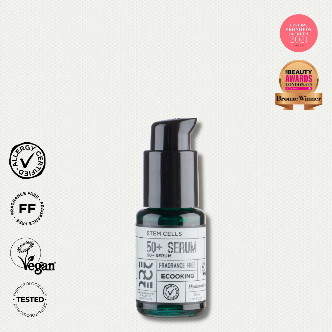 ECOOKING 50+ SERUMS mitrinātai un elastīgai ādai, ar augu cilmes šūnām, hipoalerģisks 30ml