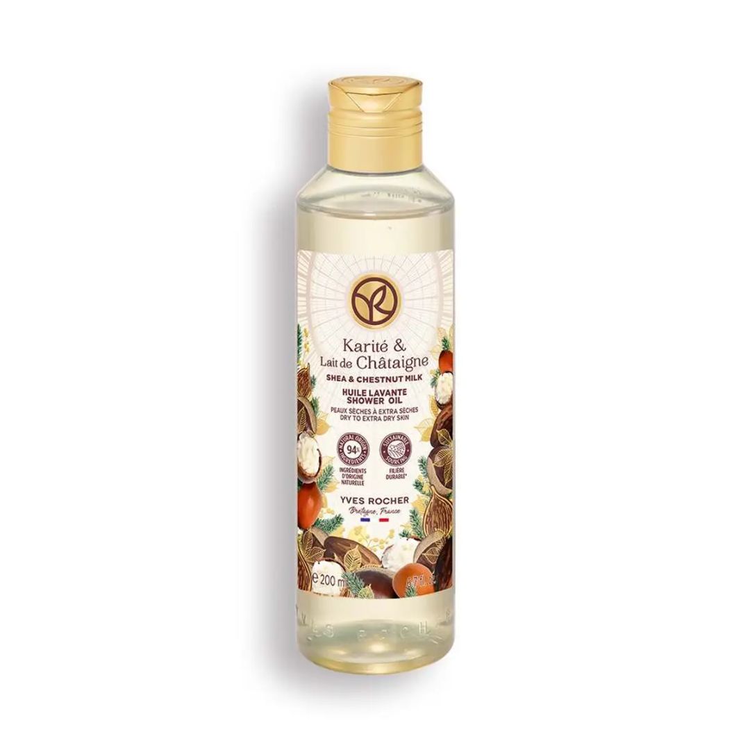 KARITE & LAIT DE CHATAIGNE šī un kastaņa pieniņa intensīvi mitrinoša dušas eļļa, 200ml