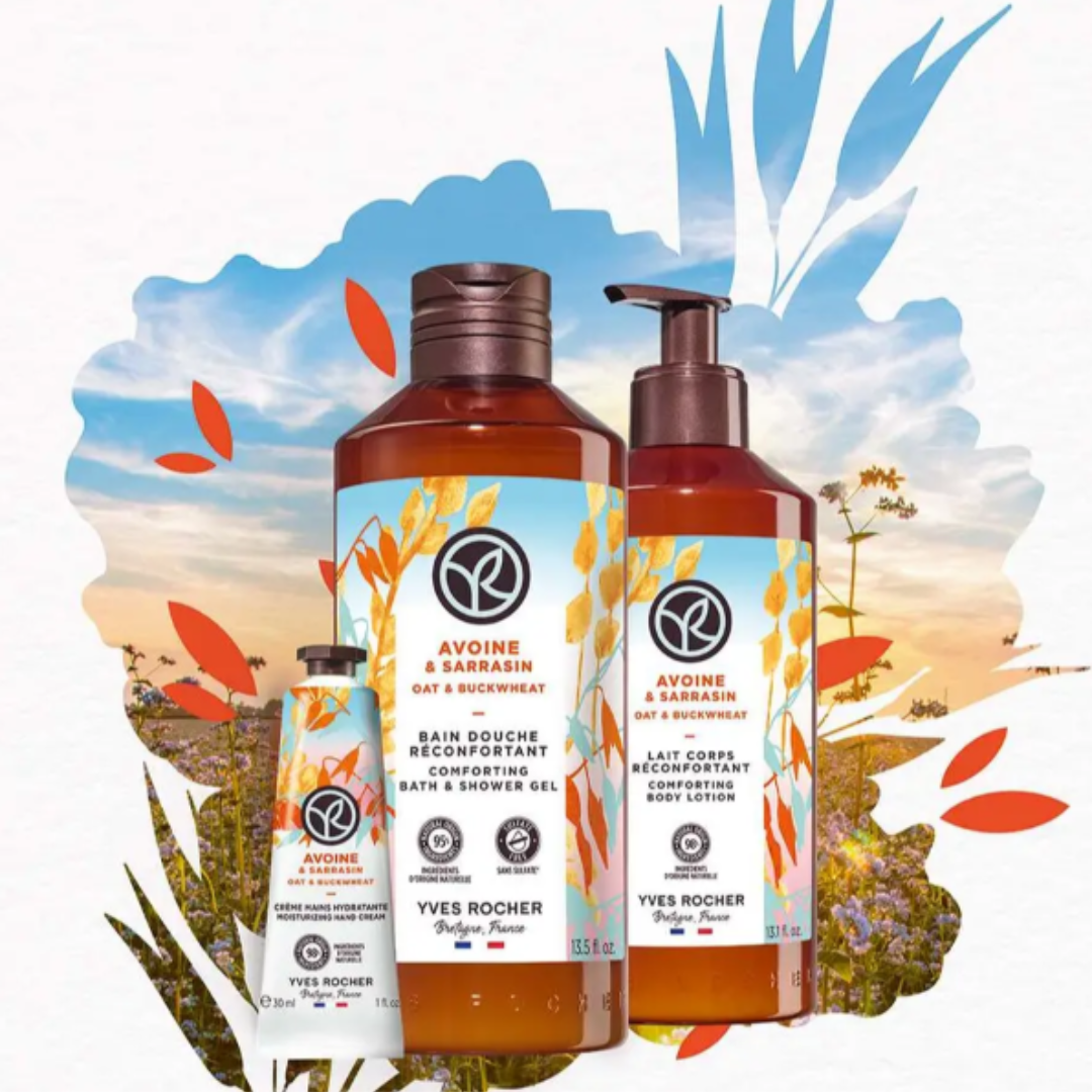 BAIN DE NATURE mitrinošs roku krēms ar dabīgu auzu un griķu ekstraktiem, 30ml