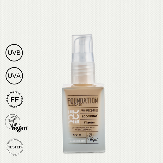 ECOOKING MINERĀLAIS TONĀLAIS KRĒMS SPF15 ar niacinamīdu un hialuronskābi, 30 ml (dažādi toņi)