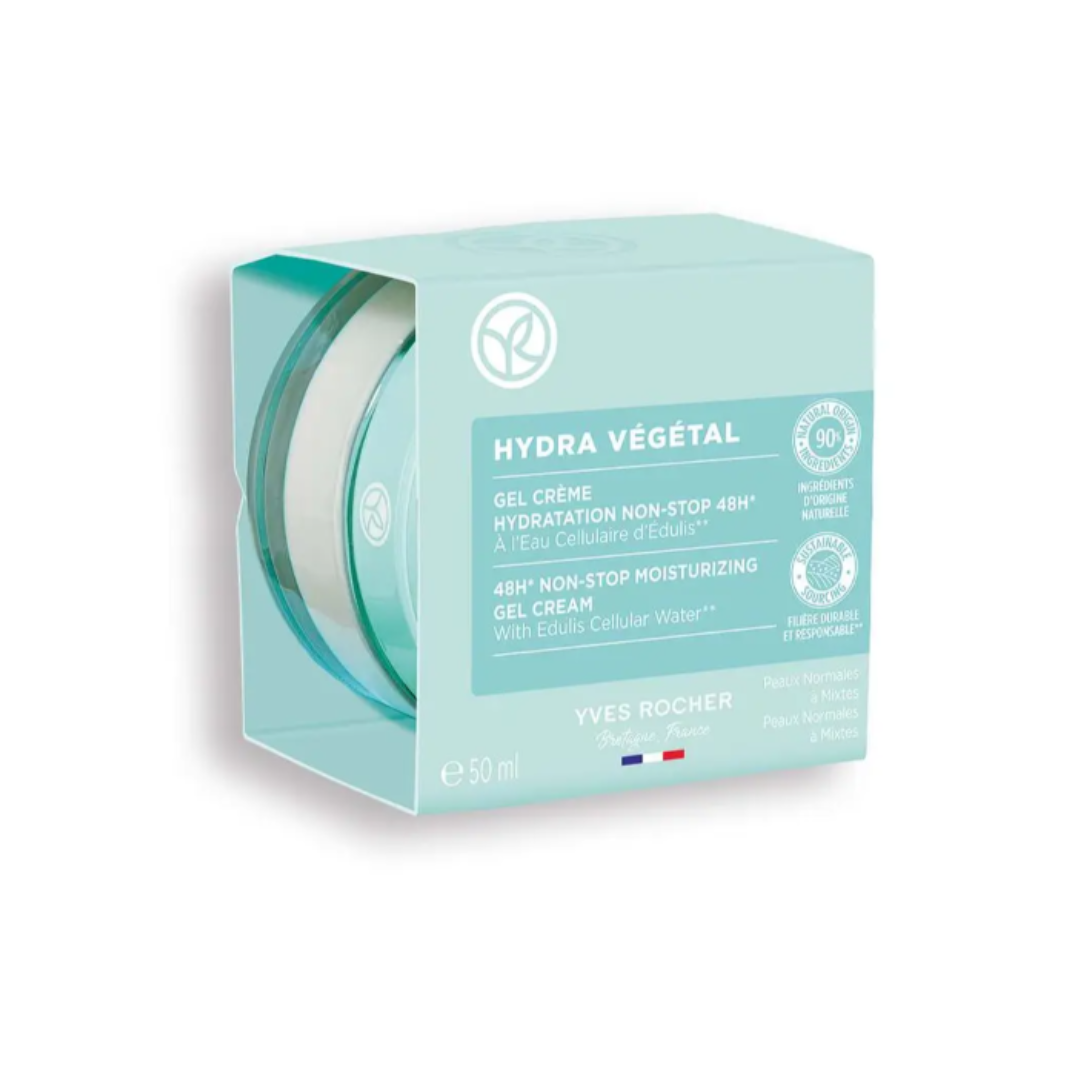 HYDRA VEGETAL 48H viegls mitrinošs gēlveida krēms ar dabīgu Edulis auga ekstraktu, 50ml