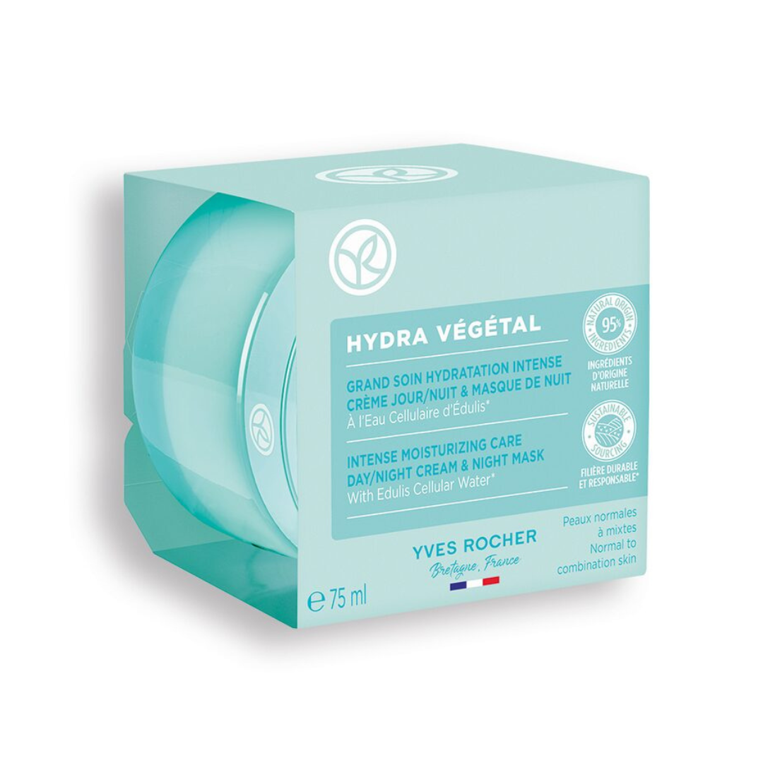 HYDRA VEGETAL universāls mitrinošs krēms- nakts maska ar dabīgu Edulis auga ekstraktu, 75ml