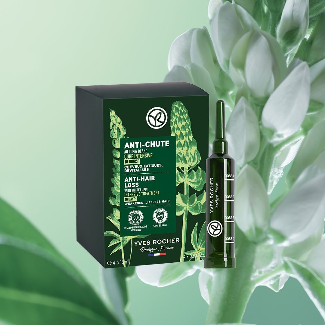 INTENSĪVS KURSS matu stiprināšanai un pret matu izkrišanu, ar Baltās lupīnas ekstraktu, 4x15ml