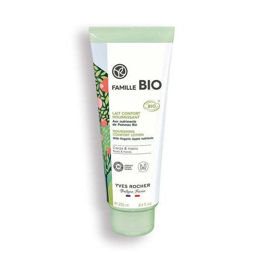 FAMILLE BIO barojošs pieniņš ķermenim un rokām ar organisku ābolu ekstraktu, 250ml