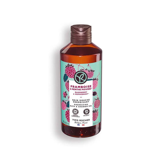 BAIN DE NATURE dušas gēls ar dabīgu aveņu un piparmētras ekstraktiem, 400ml