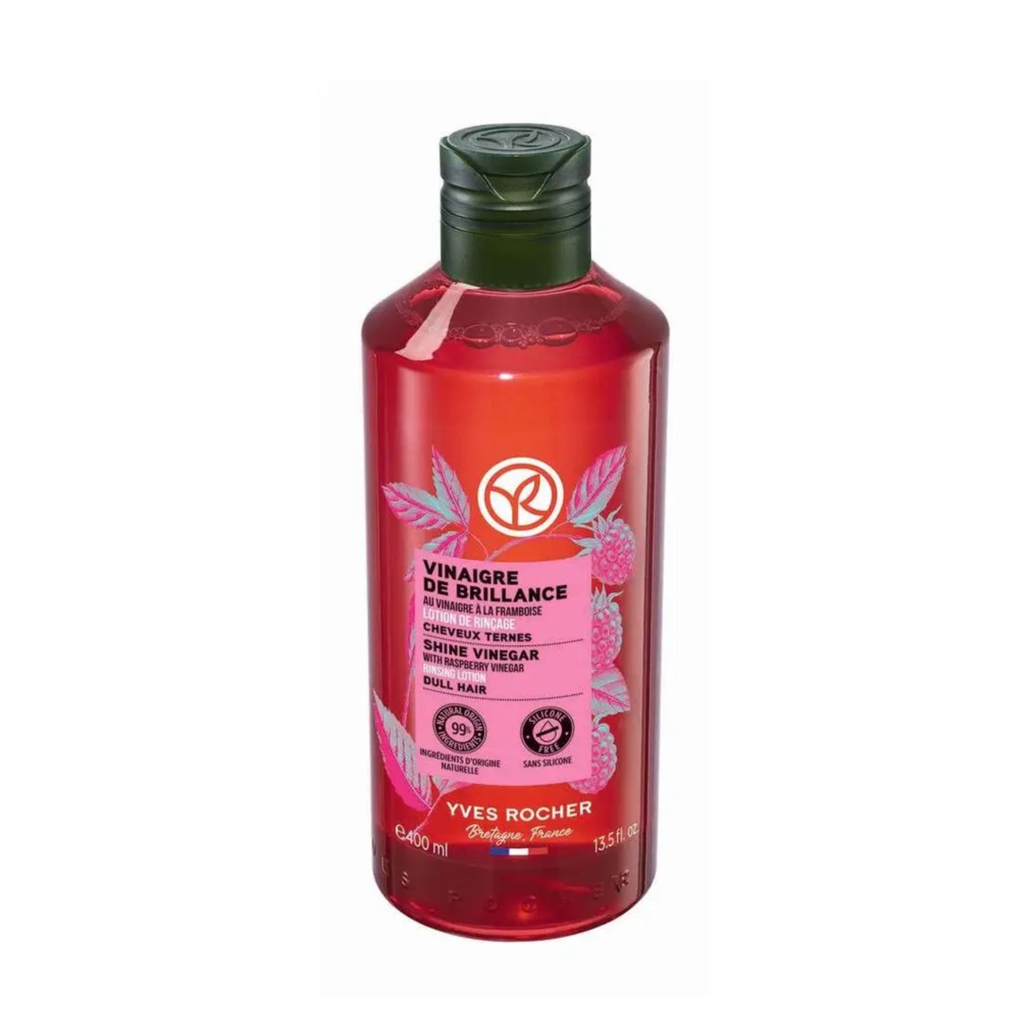 SHINE maigs matu etiķis spīdumam ar dabīgu aveņu ekstraktu, 400 ml