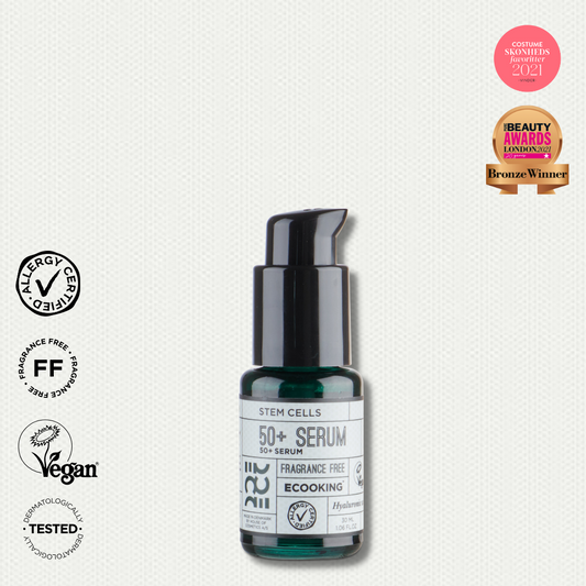 ECOOKING 50+ SERUMS mitrinātai un elastīgai ādai, ar augu cilmes šūnām, hipoalerģisks 30ml